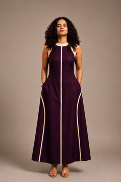 Purple Halter A-line Dress