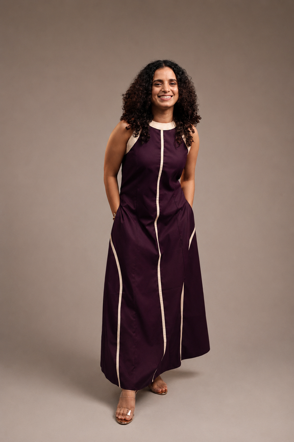 Purple Halter A-line Dress