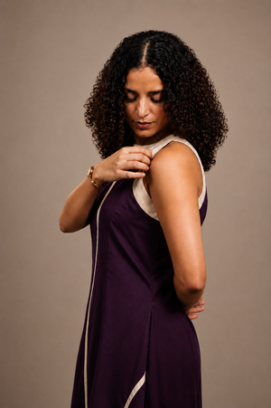 Purple Halter A-line Dress