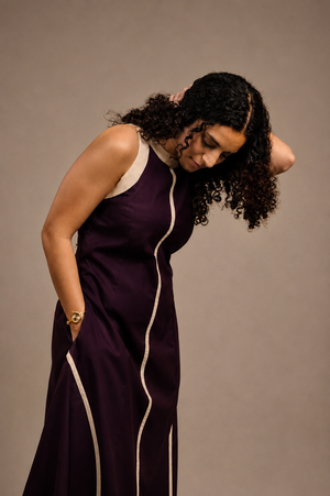 Purple Halter A-line Dress